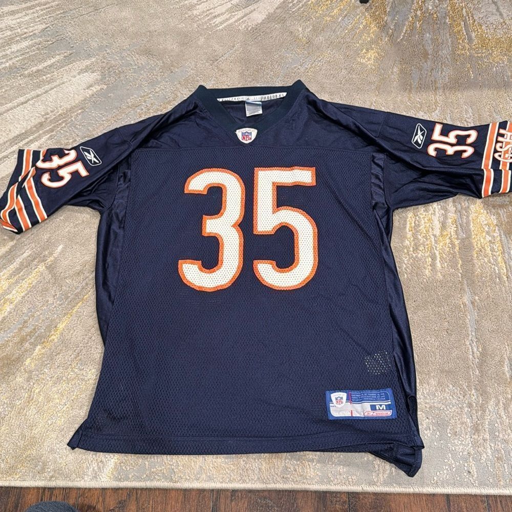 VTG Nfl Reebok Bears Thomas 35 Jersey Blue, Orange and White Size M GUC